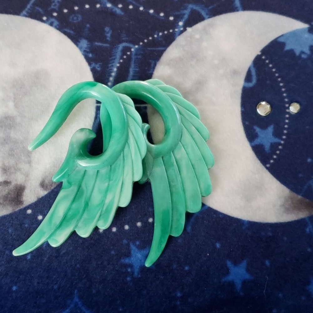 Lucite 4g Wing Earrings